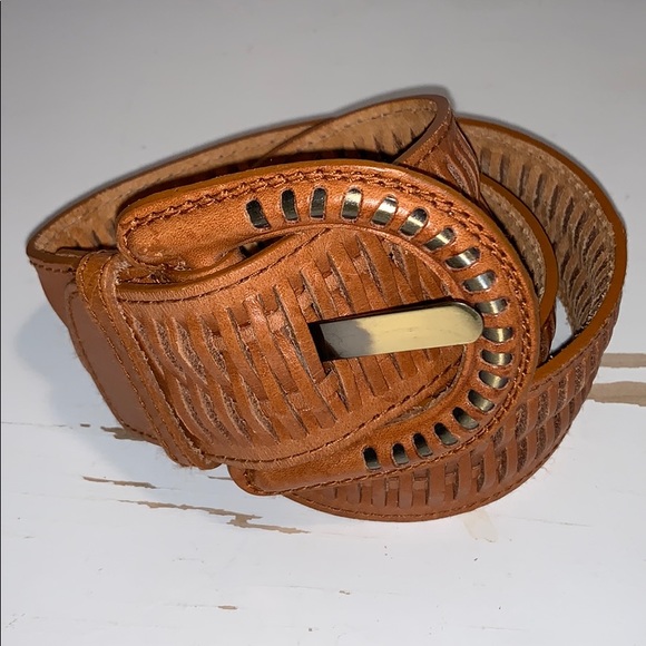 Oregan Wide Woven Leather Belt